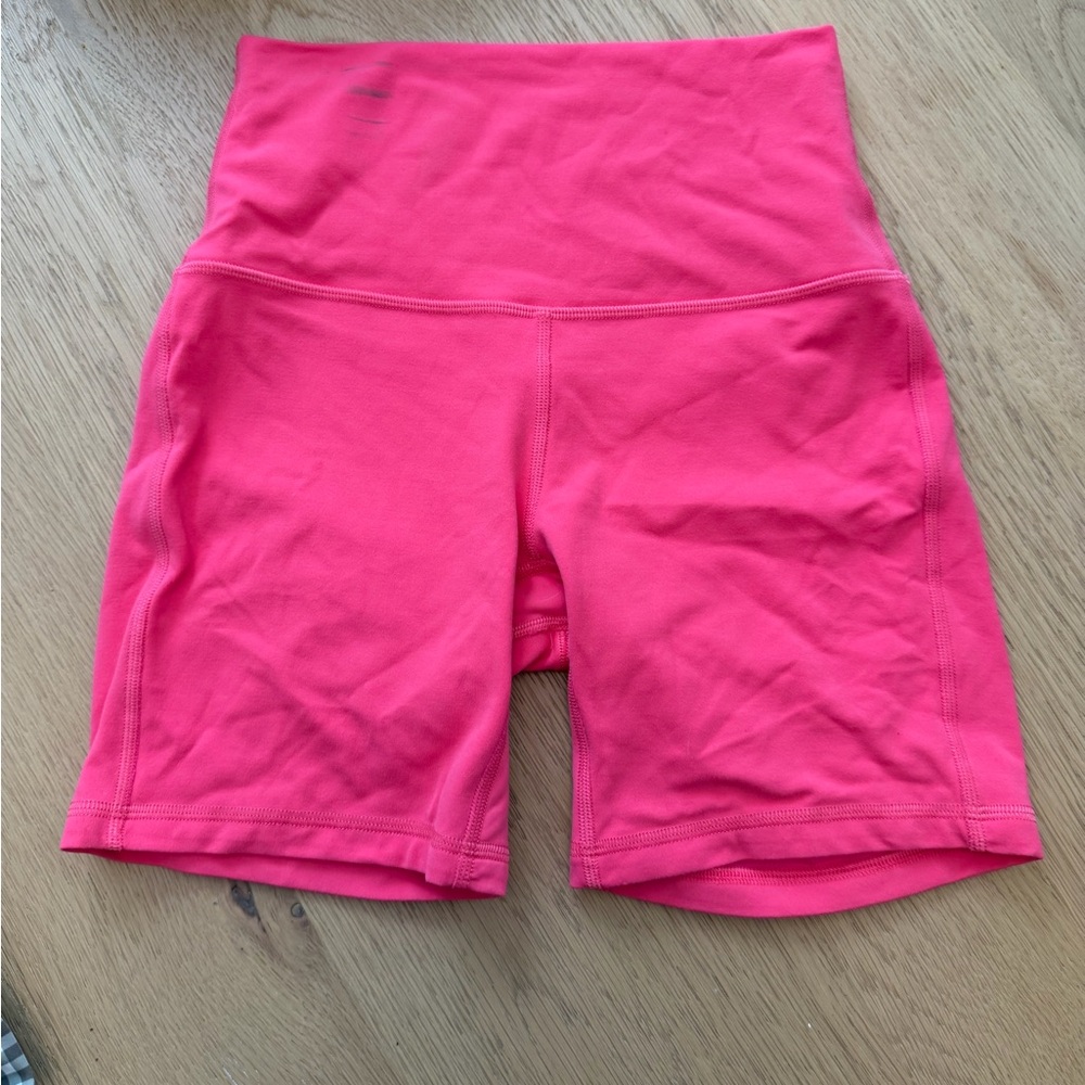lululemon athletica Bright Pink High-Rise Bike Shorts